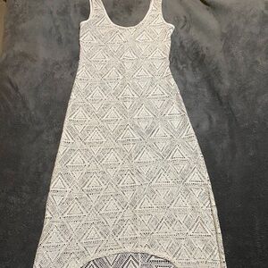 White Open Knit Bathing Suit Coverup
